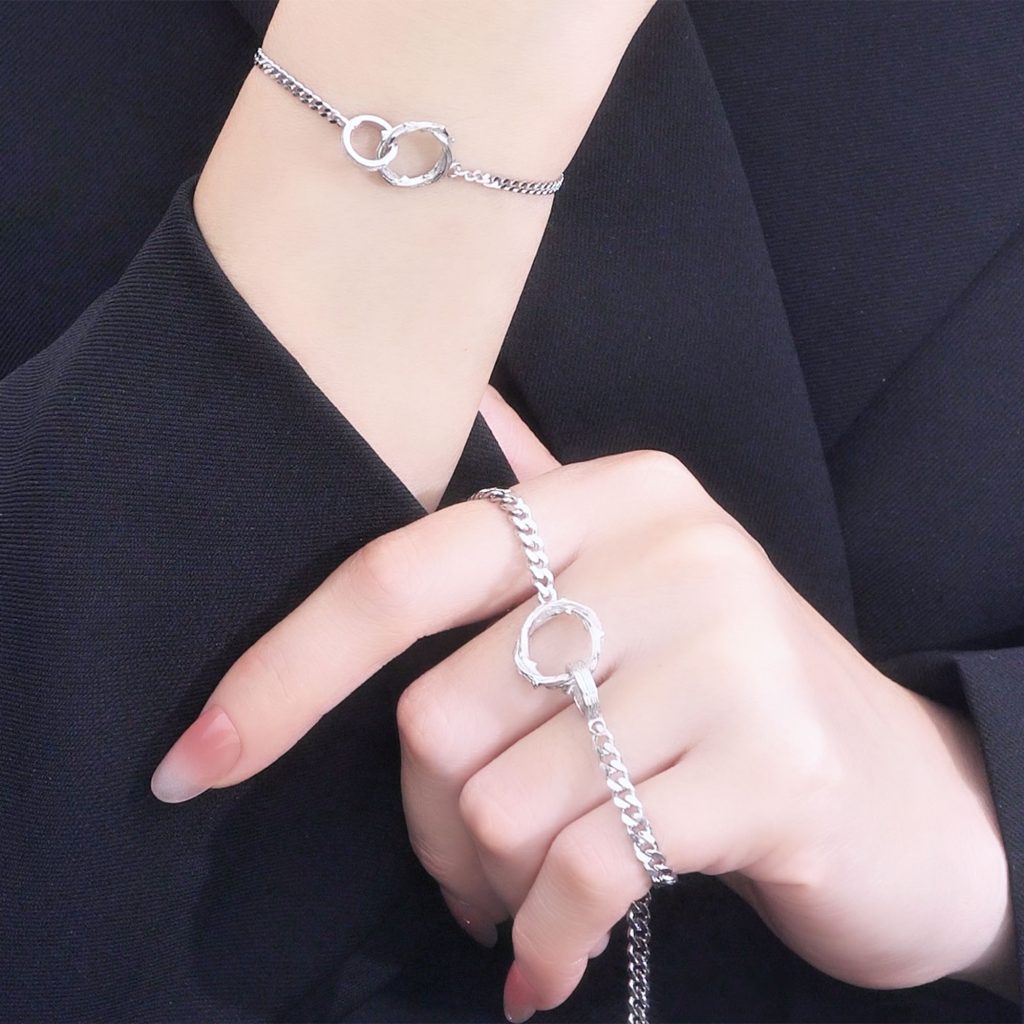 Lắc Tay Bạc Cặp đôi Cặp Nhẫn Cành Hoa Hồng Samuel LILI 429372