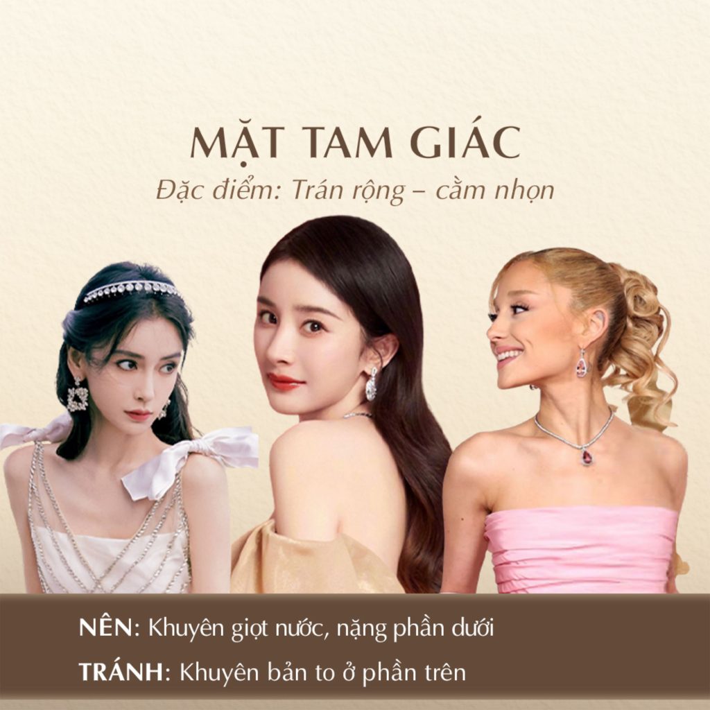 Tips Chọn Khuyên Tai Theo Dáng Mặt Mặt Tam Giác