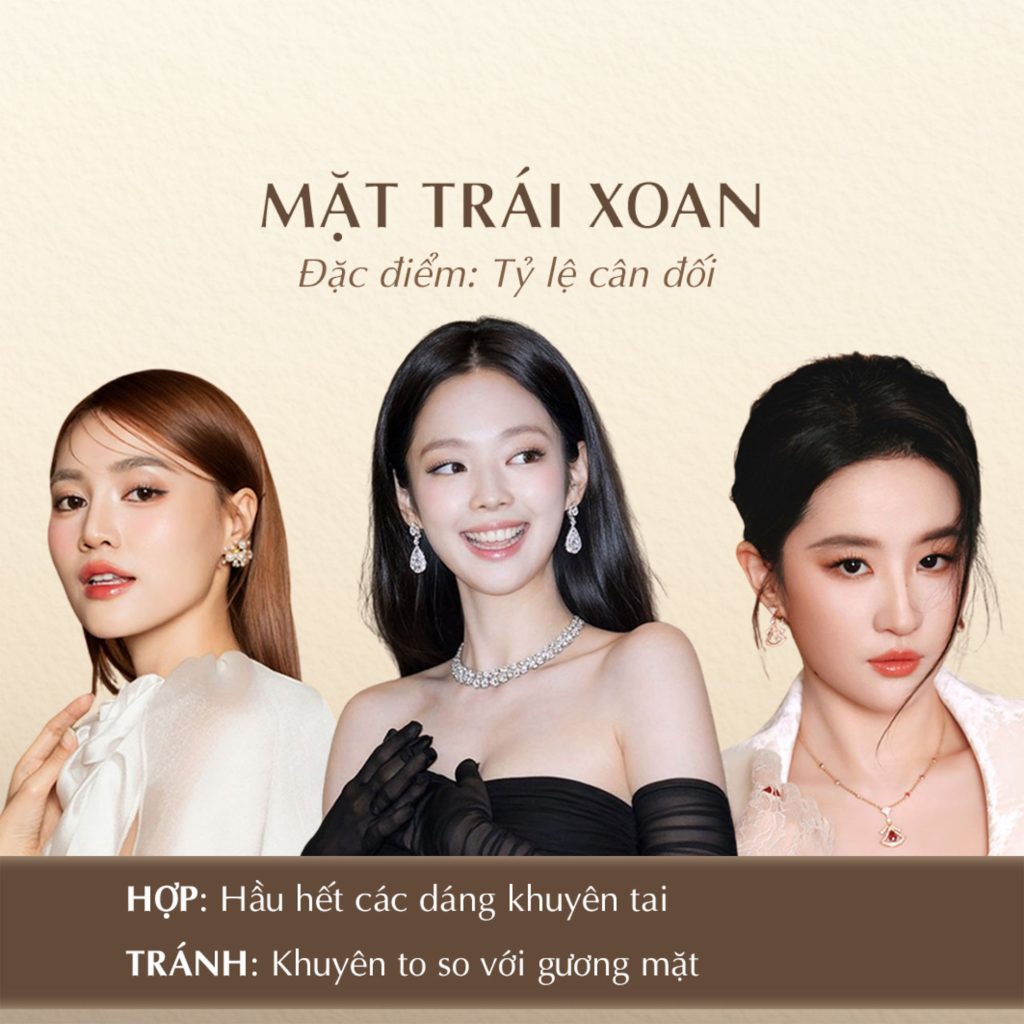 Tips Chọn Khuyên Tai Theo Dáng Mặt Mặt Trái Xoan