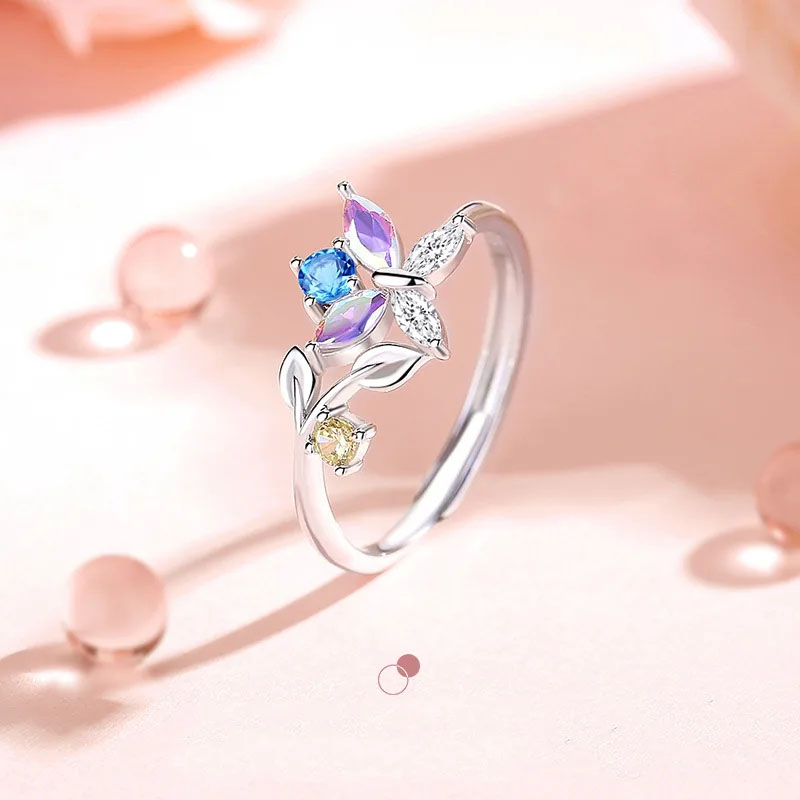 Nhẫn Bạc Nữ đính đá CZ Hoa Bướm LILI 661591