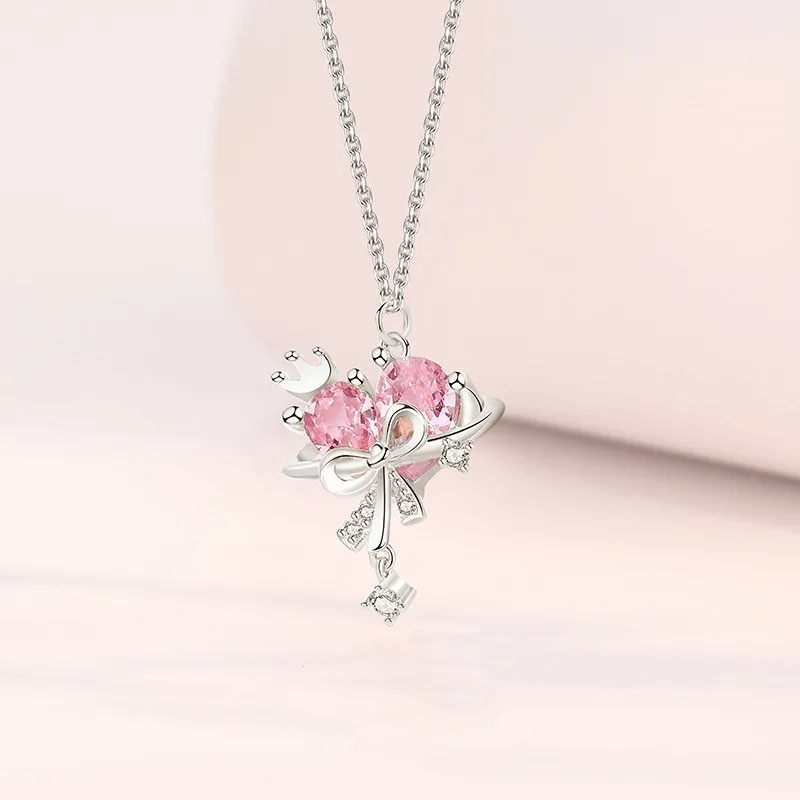 Dây Chuyền Bạc Nữ đính đá CZ Trái Tim Vương Miện Marilyn LILI 105338