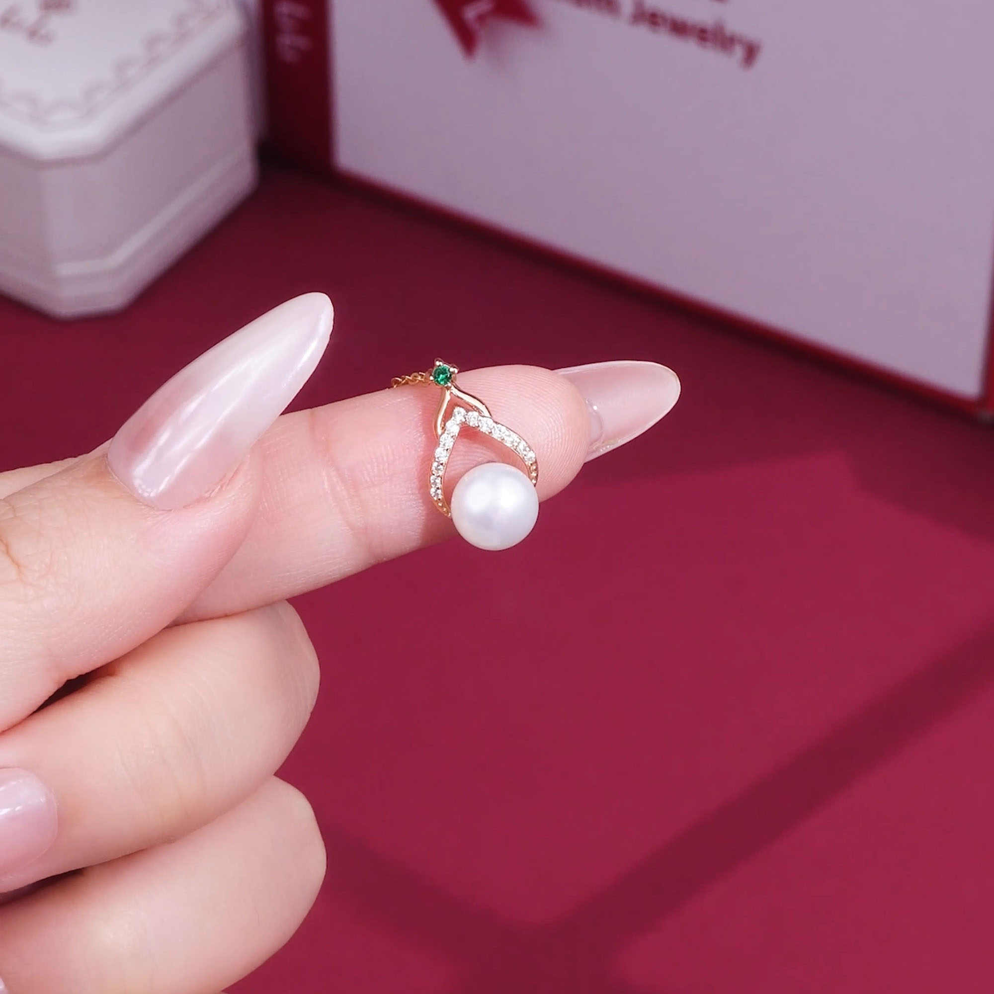 Dây Chuyền Bạc Nữ Ngọc Trai Hình Giọt Nước Bria đính đá CZ LILI 097809