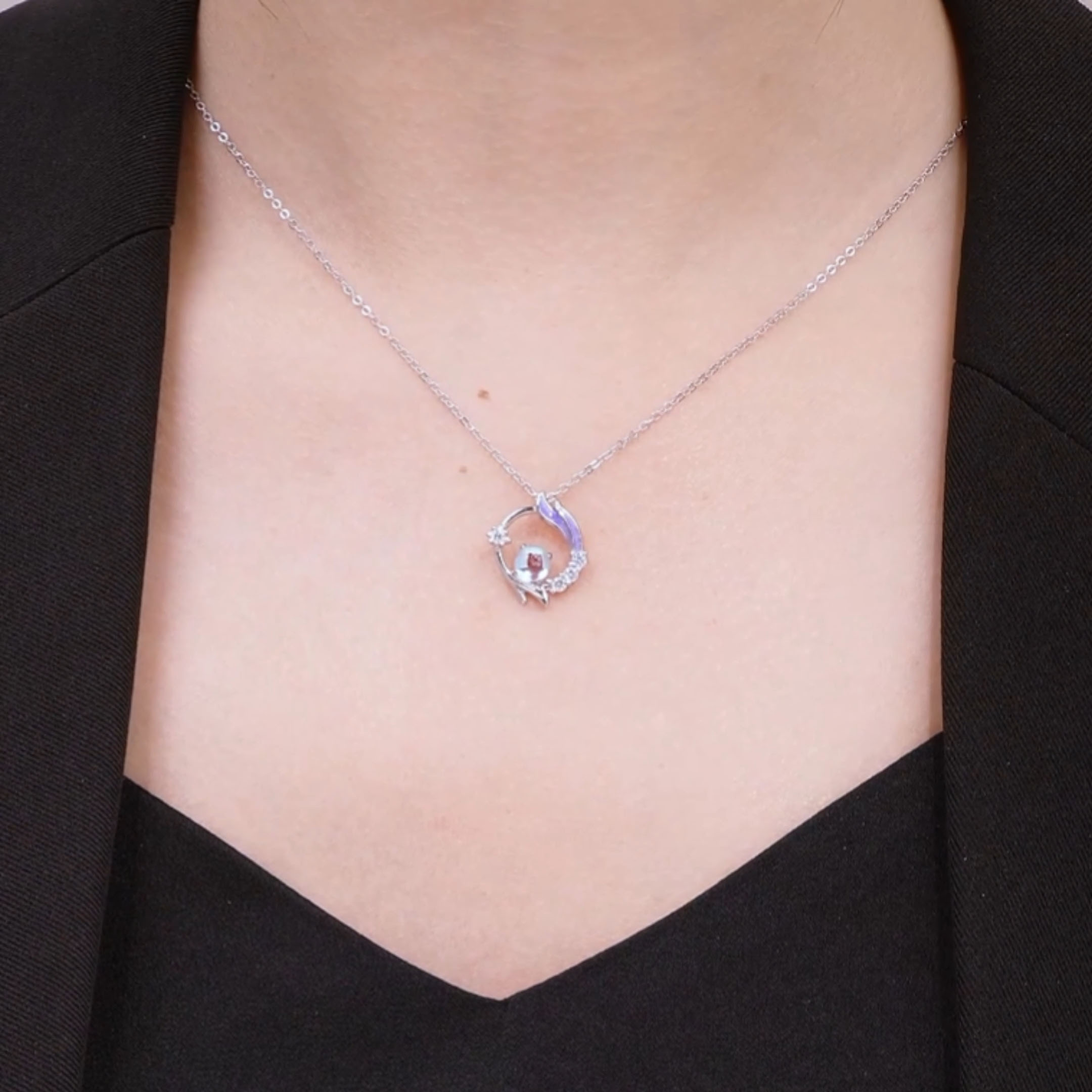 Dây Chuyền Bạc Nữ đính đá CZ Cá Tiên LILI 831944