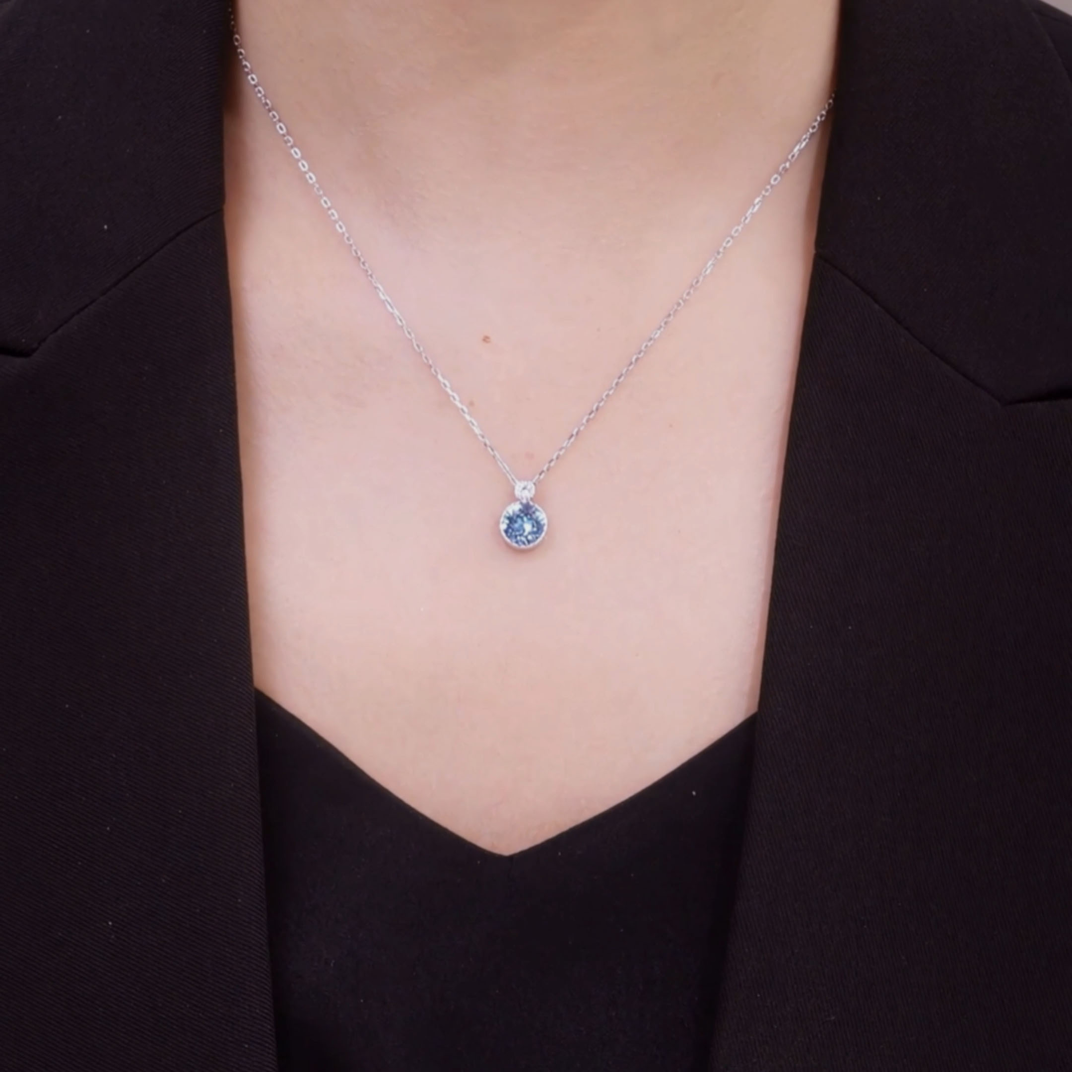 Dây Chuyền Bạc Nữ đính Pha Lê Swarovski Trái Tim đại Dương LILI 295787