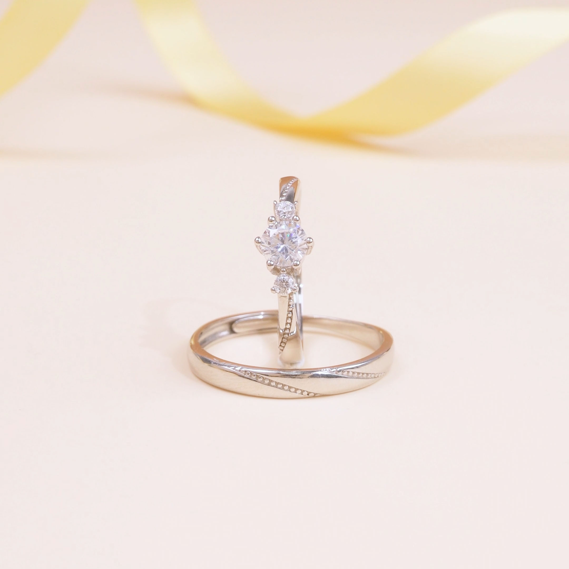 Nhẫn đôi Bạc đính đá CZ All Of Love LILI 614281